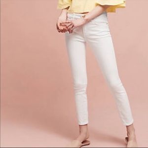 Anthro Pilcro & The Letterpress Script White Jeans